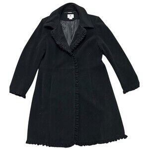WORTHINGTON Womens Black Coat Single Breasted With Pockets Size XL Preowned